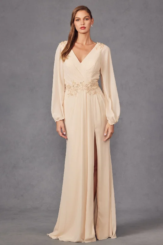 church wedding dressesJuliet JTM16A Beaded Long Sleeve Formal Mother of The Bride Dress