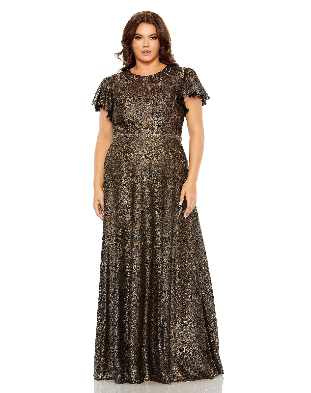 maxi dresses with appliquésMac Duggal 49496 Long Plus Size Formal Beaded Dress