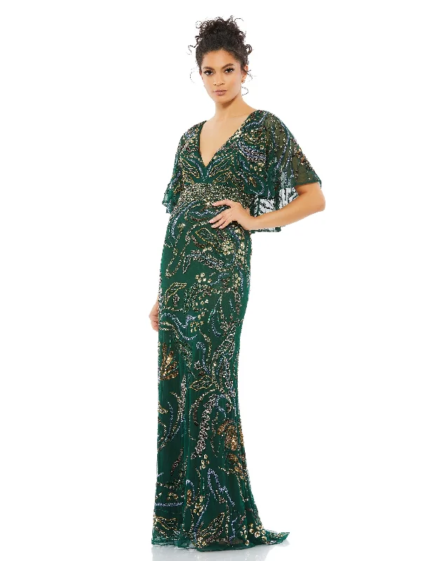 statement wedding dressesMac Duggal 5239 Long Beaded Mother of the Bride Dress