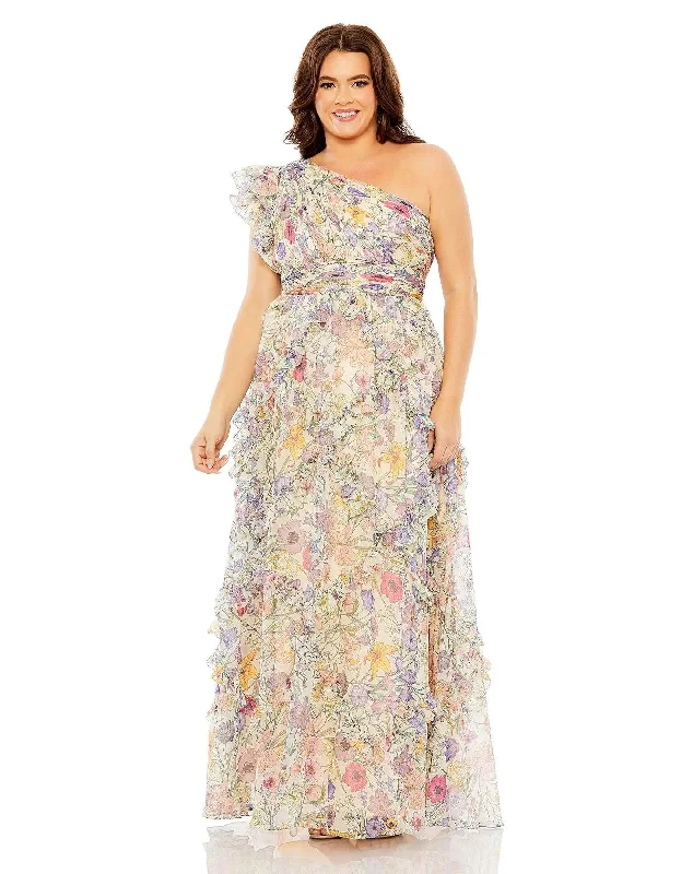 maxi dresses for teensMac Duggal 68546 Fabulouss Long Plus Size Floral Chiffon Dress