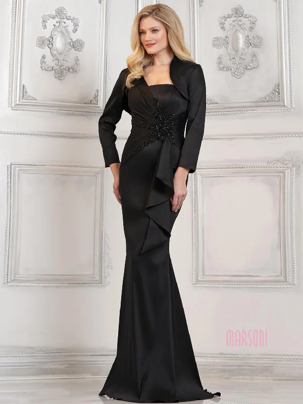 maxi dresses for cocktail partiesMarsoni MV1294 Long Beaded Formal Jacket Dress