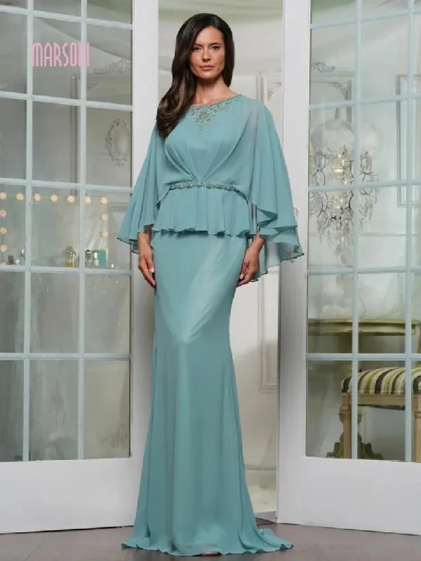 garden wedding dressesMarsoni MV1338 Long Formal Mother of the Bride Cape Dress