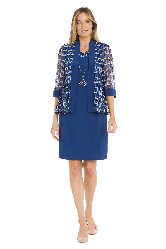 wedding dress with detachable trainR&M Richards 1169 Mother of the Bride Short Geometric Print Jacket Dress