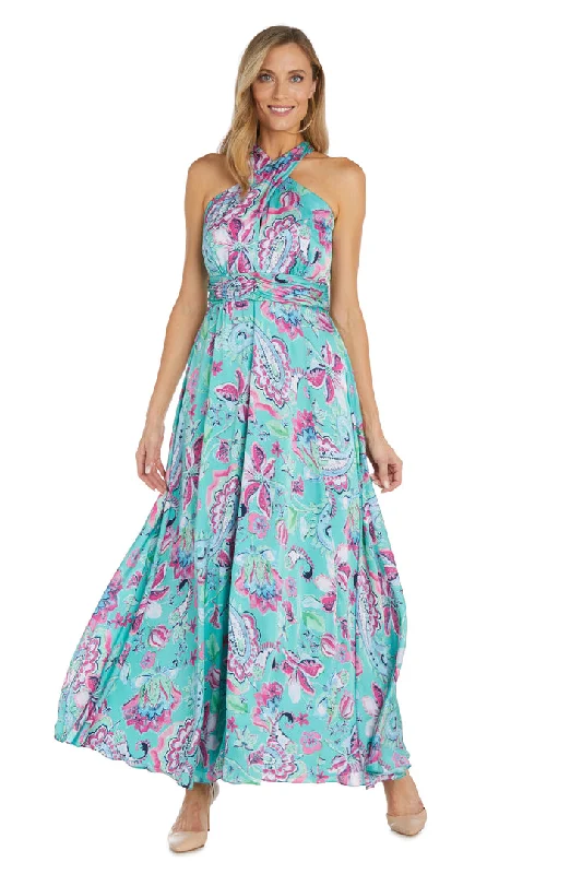 maxi dresses with spaghetti strapsR&M Richards 1260 Long Formal Printed Dress