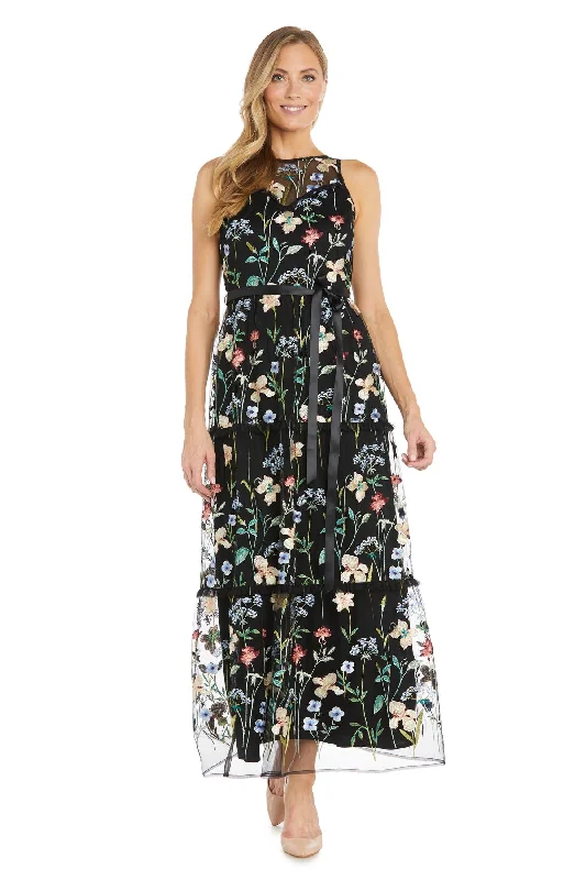 maxi dresses for plus sizeR&M Richards 1828P Floral Long Formal Petite Dress