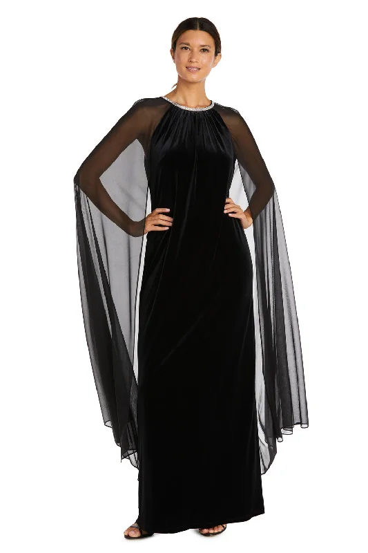 minimalist bohemian wedding dressesR&M Richards 2642 Long Cape Mother of the Bride Dress