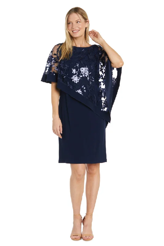 made-to-order wedding dressesR&M Richards 2851 Short Sequin Floral Poncho Mother of the Bride Dress