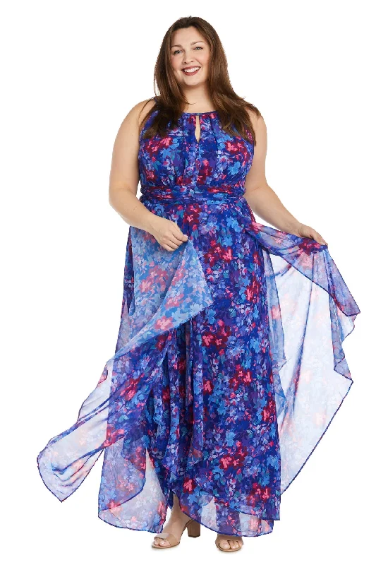 casual maxi dressesR&M Richards 3048W Long Floral Printed Formal Plus Size Dress