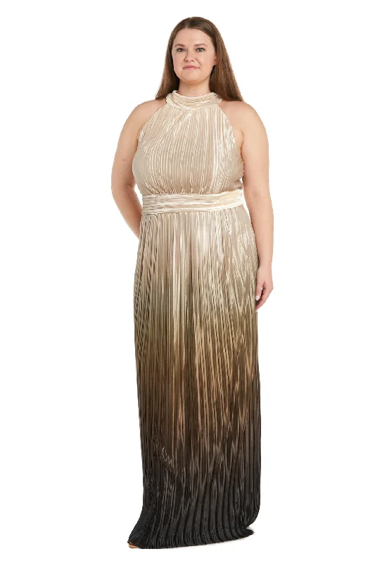 maxi dresses for partiesR&M Richards 6606W Pleated Long Formal Plus Size Ombre Dress