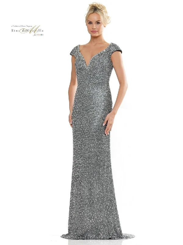 maxi dresses for mother of the brideRina di Montella RD2983 Long Fitted Formal Glitter Dress