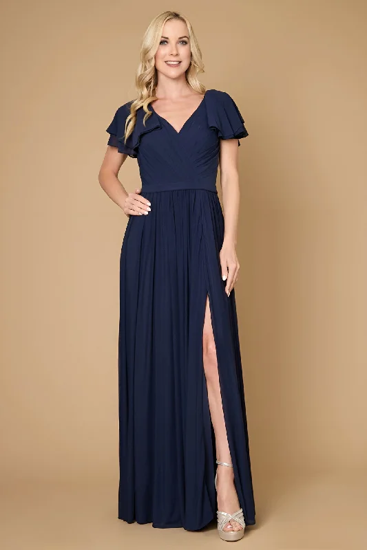 wedding dress with built-in petticoatShort Sleeve Formal Mother of the Bride Dress Navy