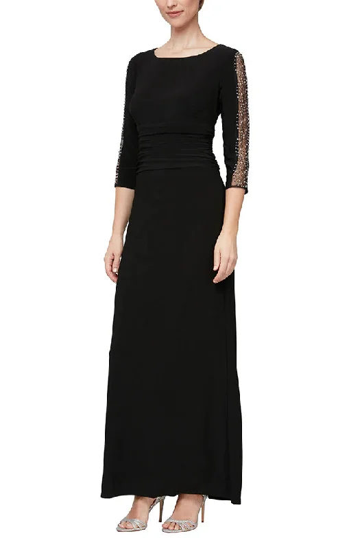 maxi dresses with sequined detailsSL Fashions 9435172 Plus Size Long Jersey Dress