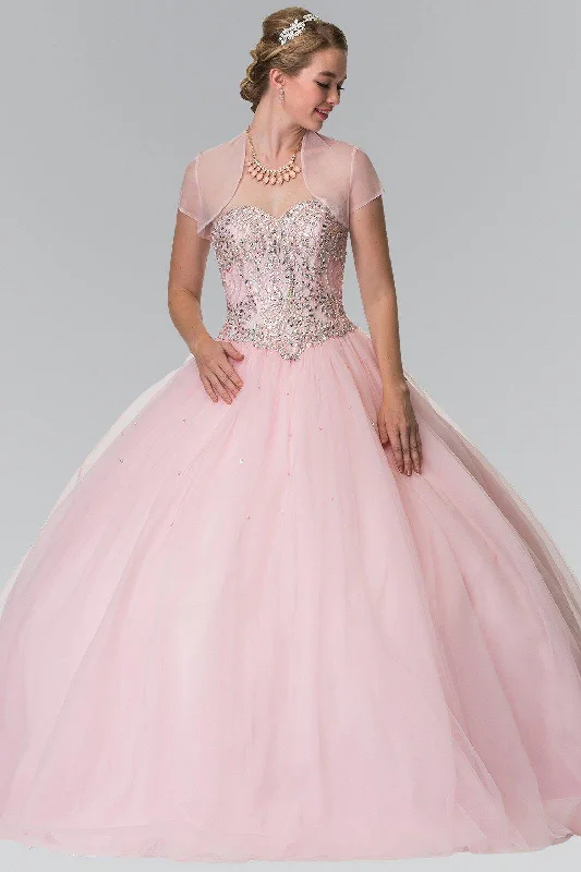 maxi dresses for plus sizeLong Quinceanera Dress Beaded Details with Matching Bolero