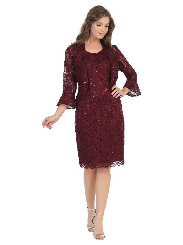 mother-of-the-groom wedding dressesShort Mother of the Bride 2 Piece Lace Jacket Dress