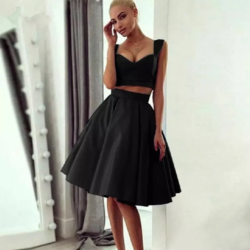 high-low party dressesFashionSierra - Simple Knee Length Homecoming Dress  Two Pieces