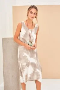 Sleeveless Dress In DenimNaya Tie Dye Sleeveless Dress