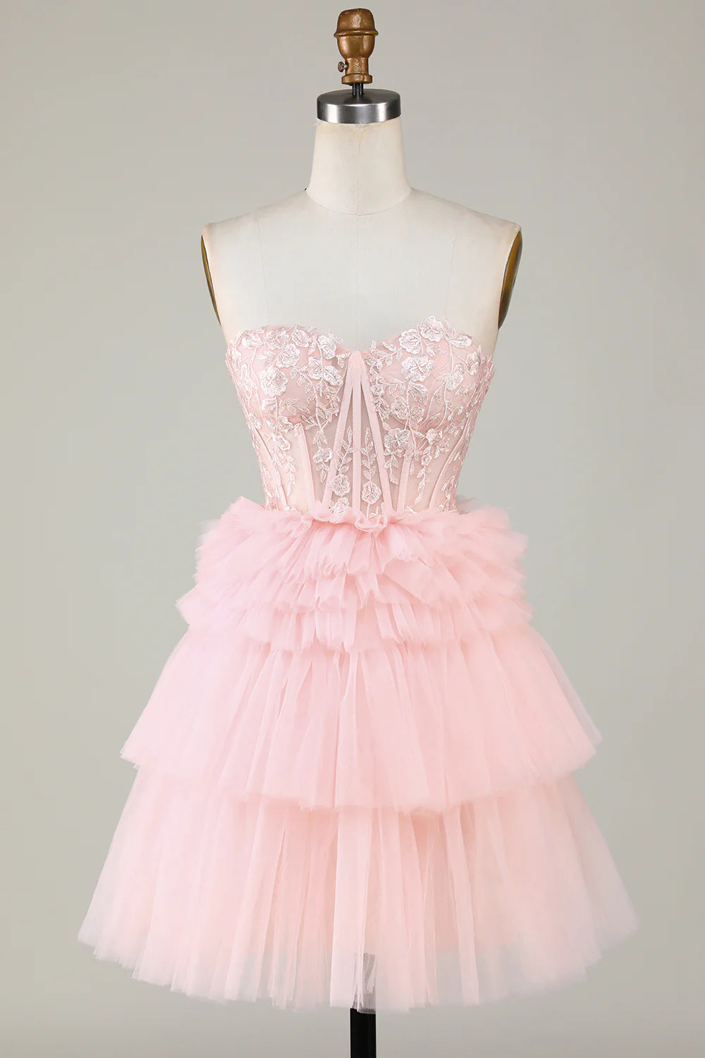 sweetheart-neck party dressesPink A-Line Sweetheart Short Homecoming Dress with Ruffles