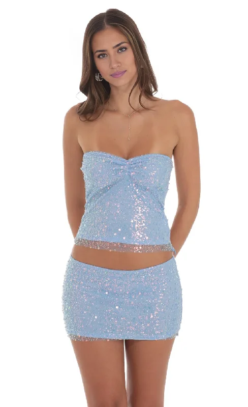 lace party dressesSequin Beaded Two Piece Homecoming Dress