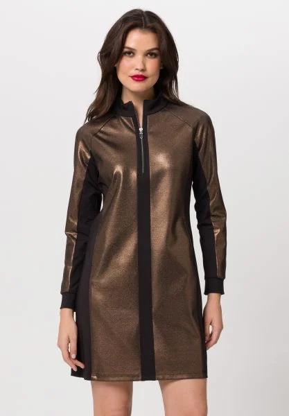 Fabulous Long Sleeves Party DressTuzzi Metallic Bronze Long Sleeved Dress